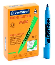 Купить Текстовыделитель Centropen, Fax, голубой 5 мм — Фото №1