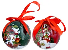 Купить Набор елочных шаров НГ Снеговики (2 шт) (пластик) (7,5 см) (ПВХ Бокс) — Фото №1