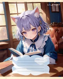 Купить Тетрадь 24л лин. "Милашки и книжки" мел.картон, офсет 60г/м2, ассорти — Фото №1