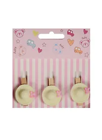 Купить Набор прищепок декоративных, 3 шт, полистоун,шляпа молочная — Фото №1