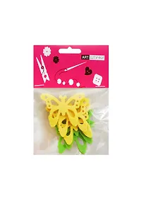 Купить Бабочки двухцветные большие фетр (6069-10) (5шт) (3шт желтые/2шт зеленые) (упаковка/хедер) — Фото №1