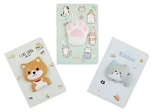 Купить Книга для записей А5 80л кл. "Животные", декор.элемент - мялка, ассорти, инд.уп. — Фото №1