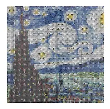 Купить Алмазная мозаика (классическая) с подрамником, с полным заполнением, с квадратными стразами "Стиль Ван Гога", 20 х 20 см — Фото №1