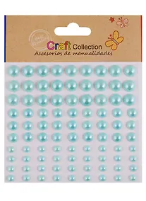 Купить Полубусины жемчуг микс размеров, 90 шт, голубые — Фото №1