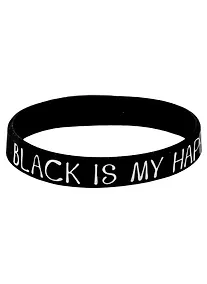 Купить Браслет Black is my happy color (черный) (силикон) (20,2 см) — Фото №1