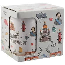 Купить Кружка СПб "Санкт-Петербург. Символы города." (керамика) (330мл) (коробка) — Фото №1