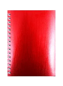 Купить Записная книжка А6 80л кл. "METALLIC" обл. красн.бумвинил, гребень — Фото №1