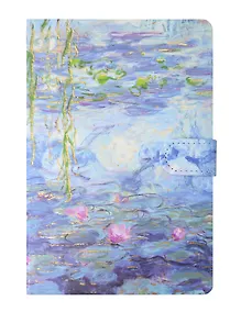 Купить Книга для записей А5 112л кл. "Водяные лилии" цв.срез, магнитная застежка, ассорти — Фото №1