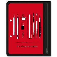 Купить Папка для канцелярских принадлежностей А5 (25,5*20,5) Феникс+ Канцелярия на красном, 1отд., пластик — Фото №1