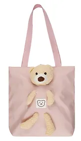 Купить Сумка-шоппер на молнии с игрушкой Мишка (розовая) (35х34х9) (текстиль) (12-11141-SH13) — Фото №1