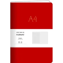 Купить Книга для записей А4 80л лин. "Format" красн.иск.кожа, интегр.переплет, тиснение фольгой, скругл.углы, инд.уп. — Фото №1