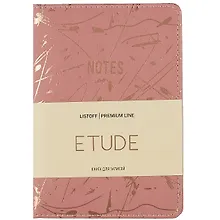 Купить Записная книжка А6 80л лин. "ETUDE" иск.кожа, поролон, тв.переплет, тиснение фольгой, ляссе, инд.уп. — Фото №1