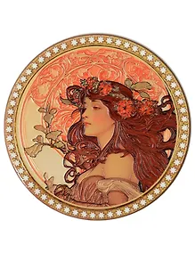 Купить Подставка под кружку Девушка с красными цветами в волосах (керамика) (10,5см) (ПВХ бокс) (12-07650-789) — Фото №1