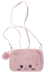 Купить Сумочка плюшевая Котик мордочка (розовая) (11х16) (12-11586-202406-6) Bookvalno — Фото №1