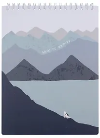 Купить Блокнот 80 листов в клетку "Mountains", 156*207мм, озеро, спираль — Фото №1