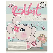 Купить Тетрадь в клетку Academy Style, "Веселые зверята", 12 листов, в ассортименте — Фото №1