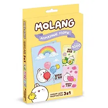 Купить Набор для творчества 3в1 Molang. Алмазные узоры. Набор открыток — Фото №1