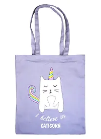 Купить Сумка-шоппер I belive in caticorn, серая текстиль, 40х32см (СК2020-57) — Фото №1