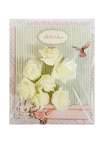 Купить КТ Головки роз Фоамиран молочный (7 шт) упаковка — Фото №1