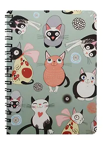 Купить Записная книжка А6 80л кл. "Котейки" спираль, Kairui — Фото №1