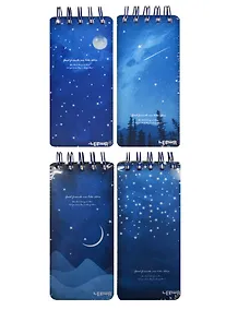 Купить Блокнот А6- 116л 75*150 "Starry night" карт.обл., гребень, ассорти, Lenwa — Фото №1