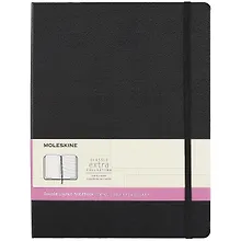 Купить Книга для записей А5+ 96л лин./нелин. "CLASSIC DOUBLE Xlarge" тв.обл., черный, ляссе, инд.уп., Moleskine — Фото №1