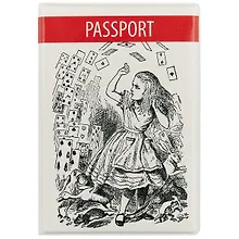 Купить Обложка для паспорта Alice in Wonderland (Алиса с картами) (ОП2017-174) — Фото №1