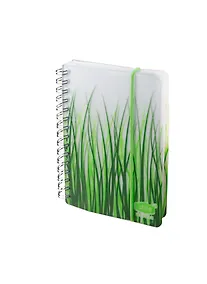 Купить Записная книжка А6 80л кл. "Stila Nature Трава" спираль, прозр.пластик.обл., резинка, stila — Фото №1