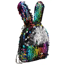 Купить Сумочка-рюкзачок на молнии с пайетками Ушки (10см) (текстиль) — Фото №1