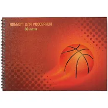 Купить Альбом для рисования Listoff, Basketball, А4, 30 листов, на гребне — Фото №1
