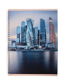 Купить Тетрадь А4 80л лин. "Москва" мел.картон, выб.лак, евроспираль, офсет — Фото №1