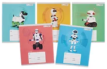 Купить Тетрадь 18л кл. "Роботы" мел.картон, офсет 60г/м2, поля, ассорти — Фото №1