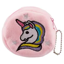 Купить Монетница плюшевая на молнии Единороги со звездами (8 см) (ПВХ бокс) (12-12097-HJ-61) — Фото №1