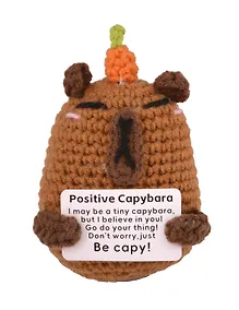 Купить Мягкая игрушка с пожеланием Капибара (вязаная) (11см) (12-4305-202508-XP21) — Фото №1