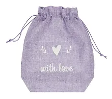 Купить Мешок холщовый «With love», фиолетовый, 20*25*6см, шнурок — Фото №1