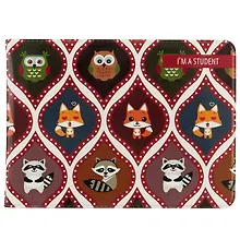 Купить Обложка для студенческого Узоры сова лиса и енот — Фото №1
