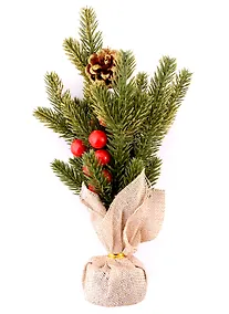 Купить Декоративная ёлка с украшениями в мешочке (пластик) (26х15 см) — Фото №1