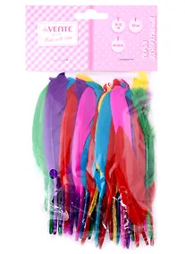 Купить Перья декоративные "deVENTE. Пестрый микс" натуральные гусиные, 10-15 см, 50 штук — Фото №1