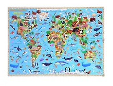 Купить Карта 58х38 см. Наша планета. Животный и растительный мир. ЛАМ. Настольная двухсторонняя. ГЕОДОМ — Фото №1