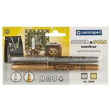Купить Маркеры для любой поверхности Centropen, золотой, серебряный 2,5 мм — Фото №1