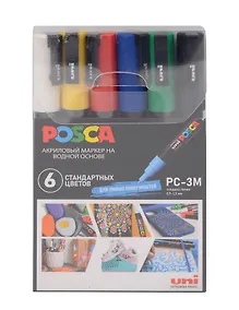 Купить Маркеры акриловые 06цв "POSCA. Standard" 0,9-1,3мм, UNI — Фото №1