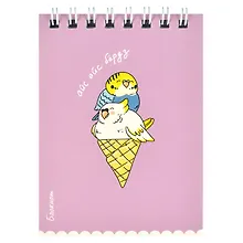 Купить Блокнот А7 40л кл. "ПТИЧКИ" бел.офсет, полноцв.печать, гребень, УФ-лак сплошной — Фото №1