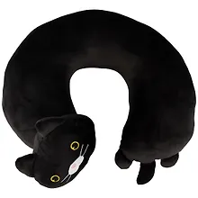 Купить Подголовник Кот черный (текстиль) (30х30) (12-01009-HF-2848) Bookvalno — Фото №1