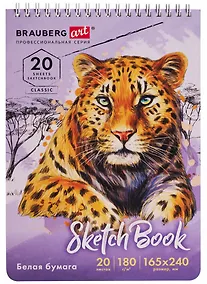 Купить Скетчбук 165*240 20л белая бумага 180г/м, гребень, твердая обложка, BRAUBERG ART CLASSIC — Фото №1