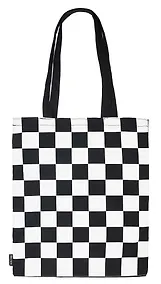 Купить Сумка-шоппер принт Клетка (ч/б) (текстиль) (40х32) (СК2023-263) — Фото №1