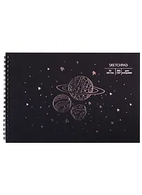 Купить Скетчбук 250*170 20л "Galaxy" акварельн., с перф., 200г/м2, обл картон, тисн. фольг., широкая евроспираль — Фото №1