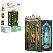 Купить CWGA202 Конструктор интерьерный – сборный домик CuteBee - Тёмный Гербарий, 98 деталей (материалы: дерево, картон, пластик, металл), со световыми эффектами (подсветка интерьера), с питанием от 2хААА батареек (не включены), серия DIY, возраст 14+ — Фото №1