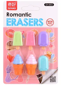 Купить Набор ластиков (6шт) "Ice cream", ассорти, блистер — Фото №1