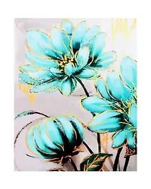 Купить Холст с красками по номерам с поталью "Голубые цветы", 40 х 50 см — Фото №1