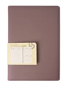 Купить Ежедневник дат. 2026г. А5 176л "MAPLE" серо-фиолетовый, 7Б, иск.кожа, обл.поролон, тв.переплет, тонир.блок, скругл.углы, ляссе, инд.уп — Фото №1